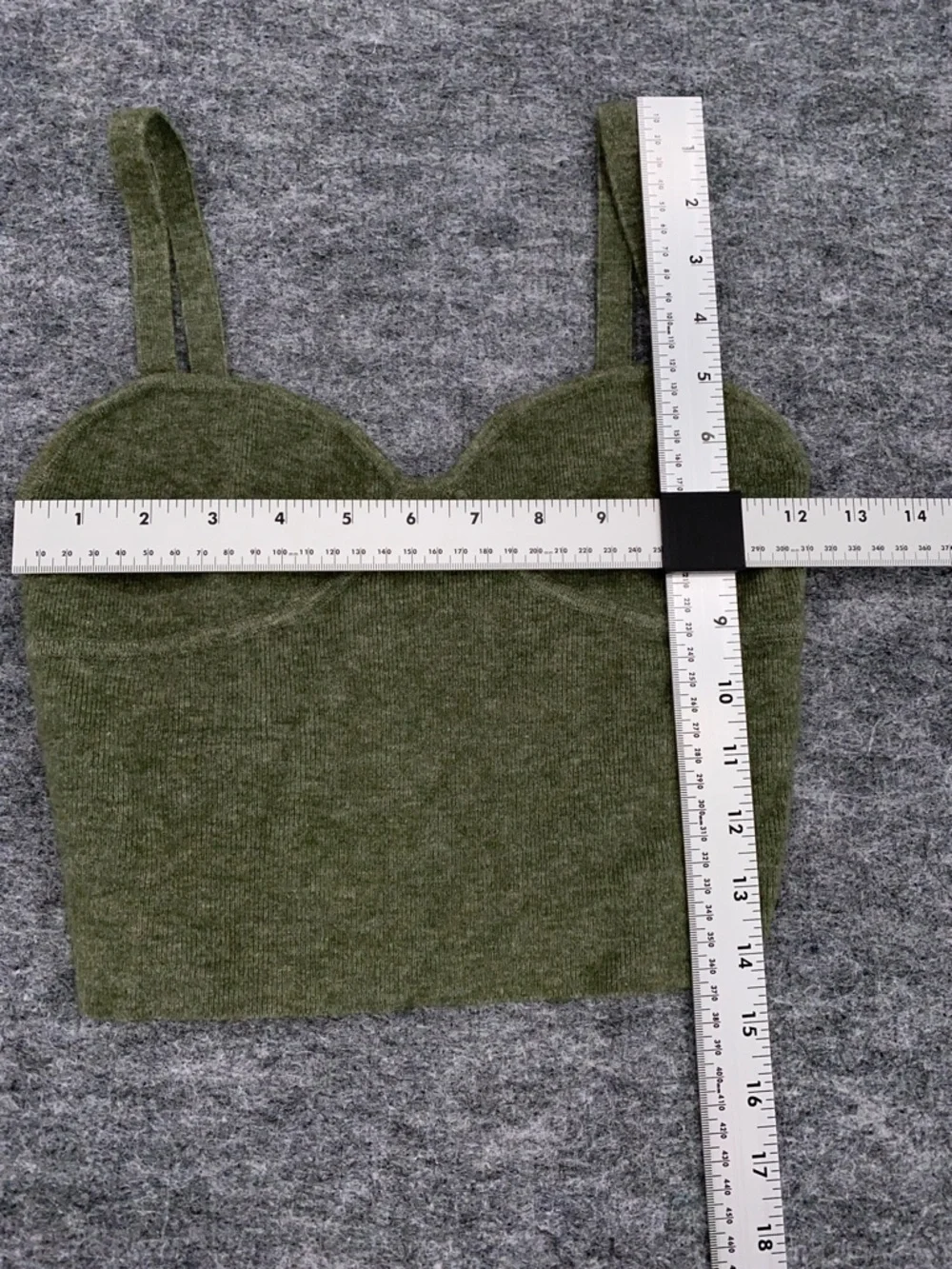 Wilfred Women’s Sicily Sweater Olive Green Knit Bustier Crop Top Size Small - Picture 4 of 6